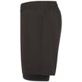 Black-Black - Side - Tombo Mens Double Layered Shorts