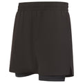 Black-Black - Lifestyle - Tombo Mens Double Layered Shorts