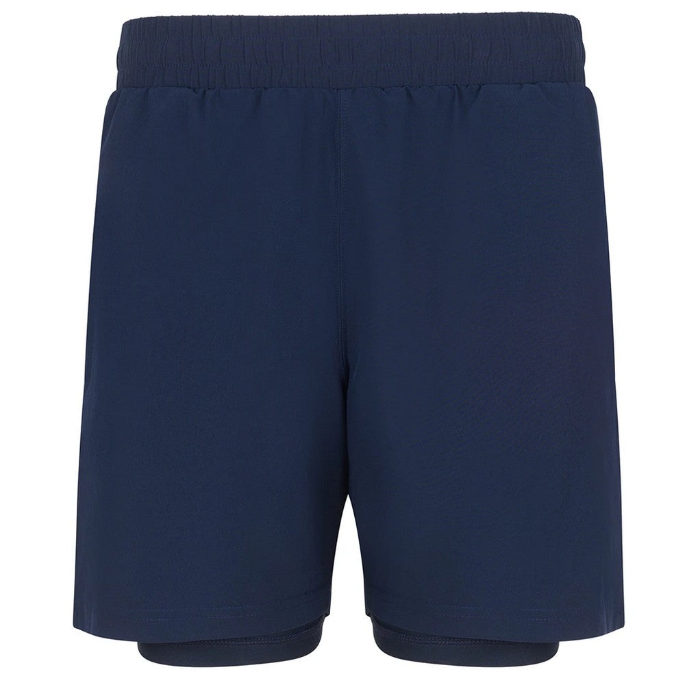 Navy-Navy - Front - Tombo Mens Double Layered Shorts