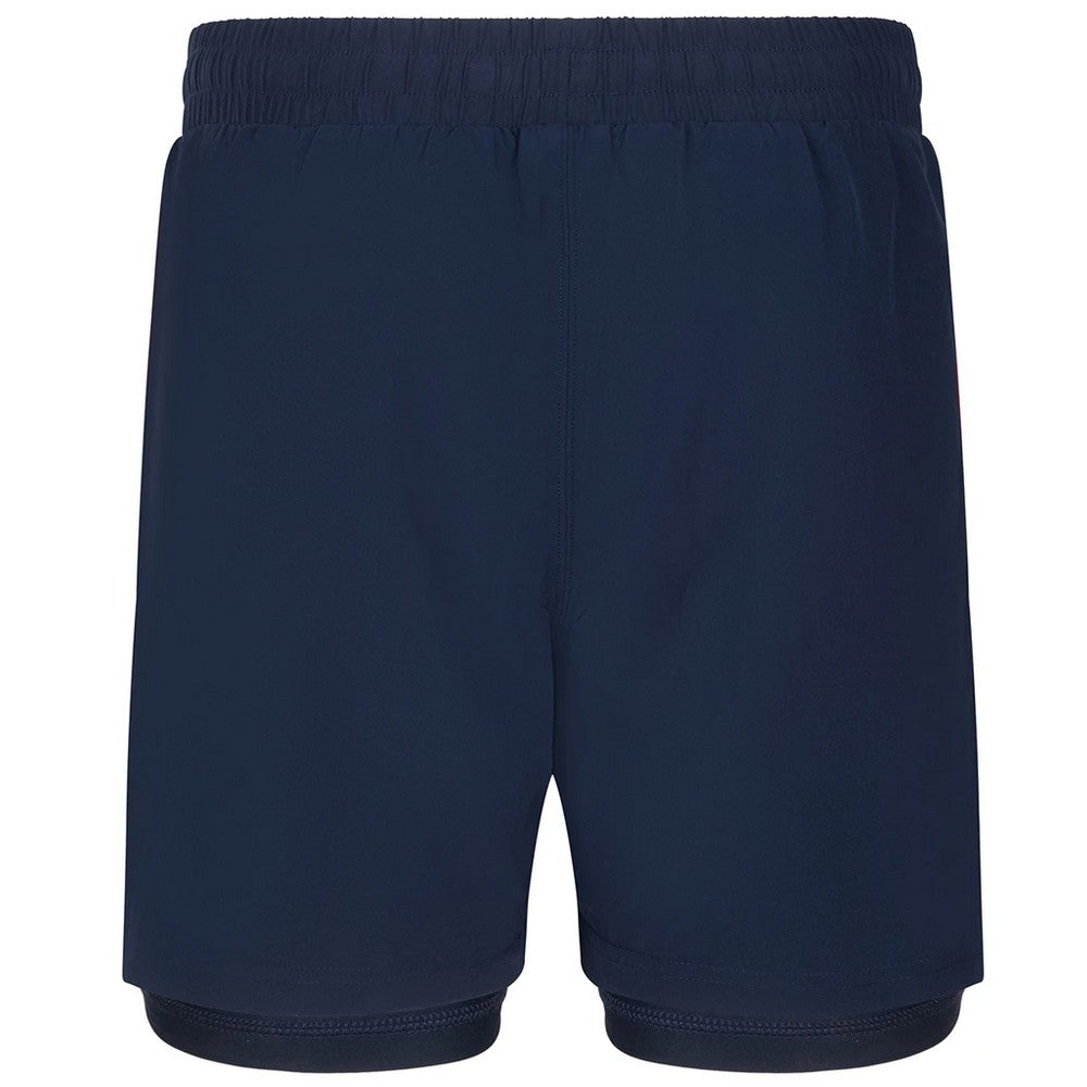 Navy-Navy - Back - Tombo Mens Double Layered Shorts