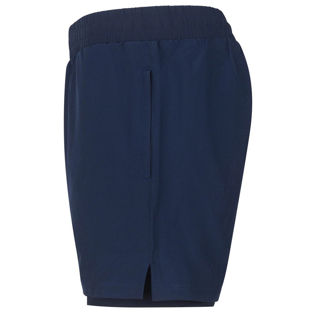 Navy-Navy - Side - Tombo Mens Double Layered Shorts