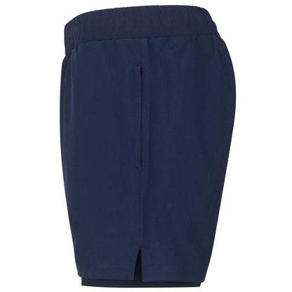 Navy-Navy - Side - Tombo Mens Double Layered Shorts