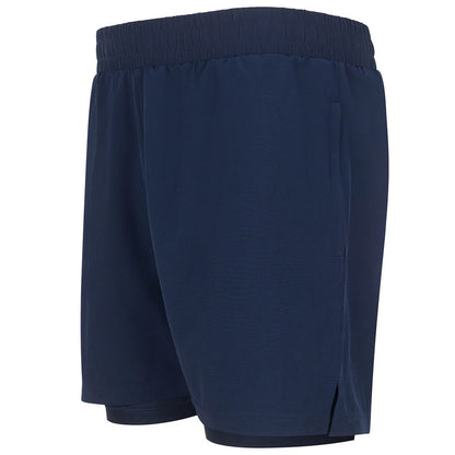Navy-Navy - Lifestyle - Tombo Mens Double Layered Shorts