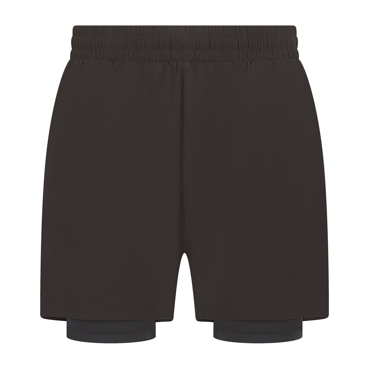 Black-Black - Front - Tombo Mens Double Layered Shorts