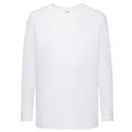 White - Front - Fruit of the Loom Childrens-Kids Valueweight Long-Sleeved T-Shirt