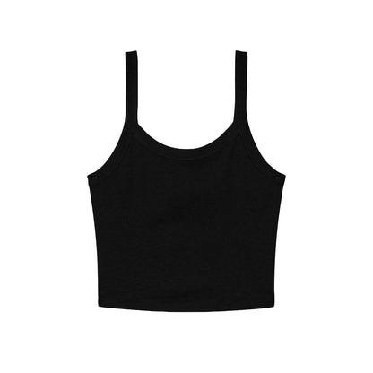 Solid Black - Front - Bella + Canvas Womens-Ladies Plain Micro-Rib Spaghetti Strap Tank Top