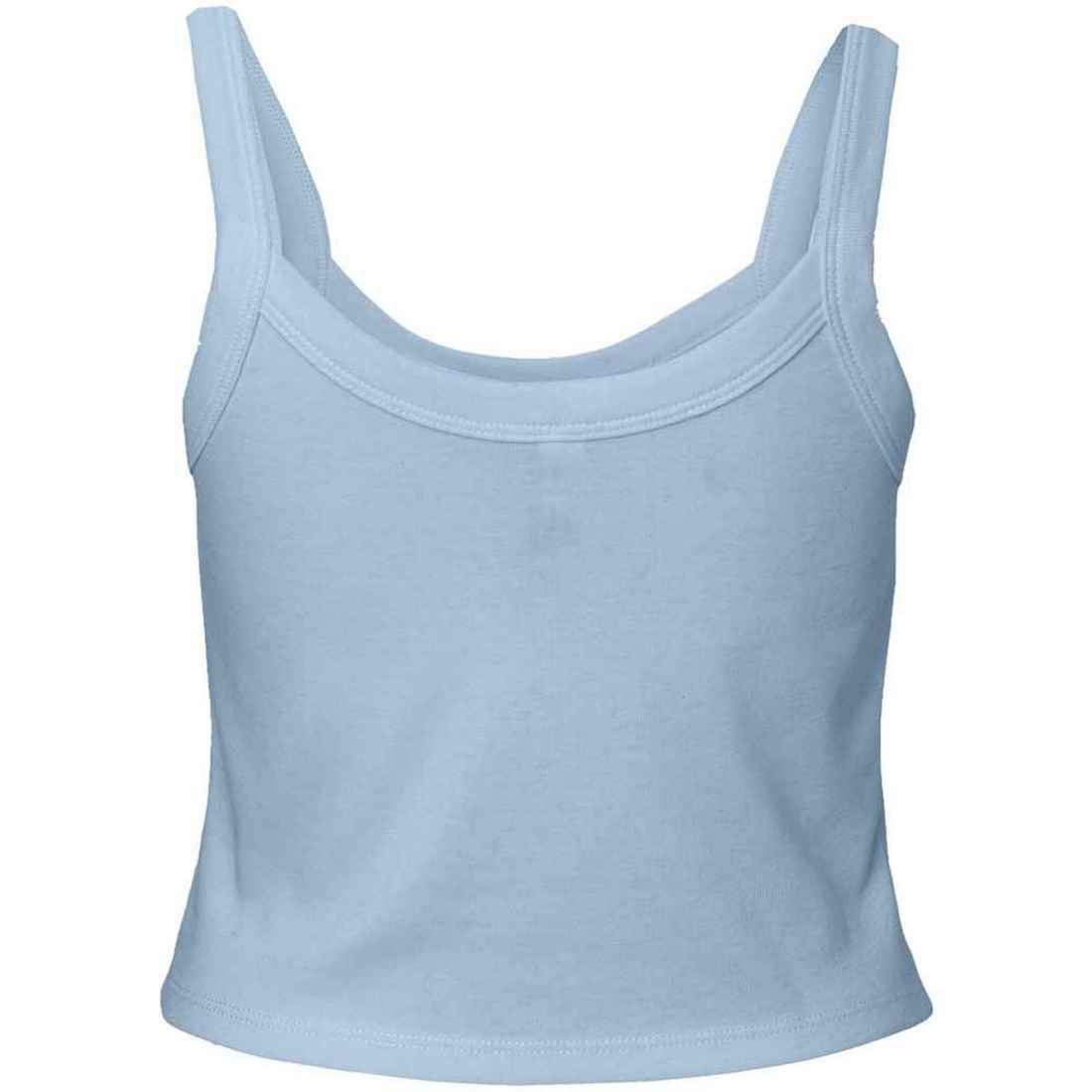 Solid Baby Blue - Back - Bella + Canvas Womens-Ladies Plain Micro-Rib Spaghetti Strap Tank Top