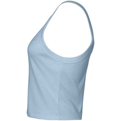 Solid Baby Blue - Side - Bella + Canvas Womens-Ladies Plain Micro-Rib Spaghetti Strap Tank Top
