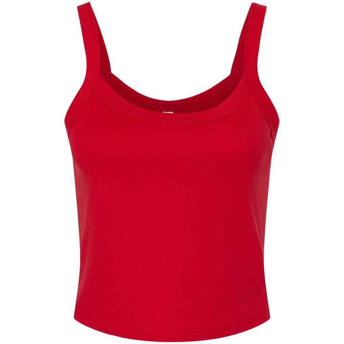 Solid Red - Front - Bella + Canvas Womens-Ladies Plain Micro-Rib Spaghetti Strap Tank Top