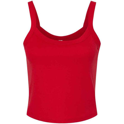 Solid Red - Front - Bella + Canvas Womens-Ladies Plain Micro-Rib Spaghetti Strap Tank Top