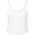 White - Front - Bella + Canvas Womens-Ladies Plain Micro-Rib Spaghetti Strap Tank Top