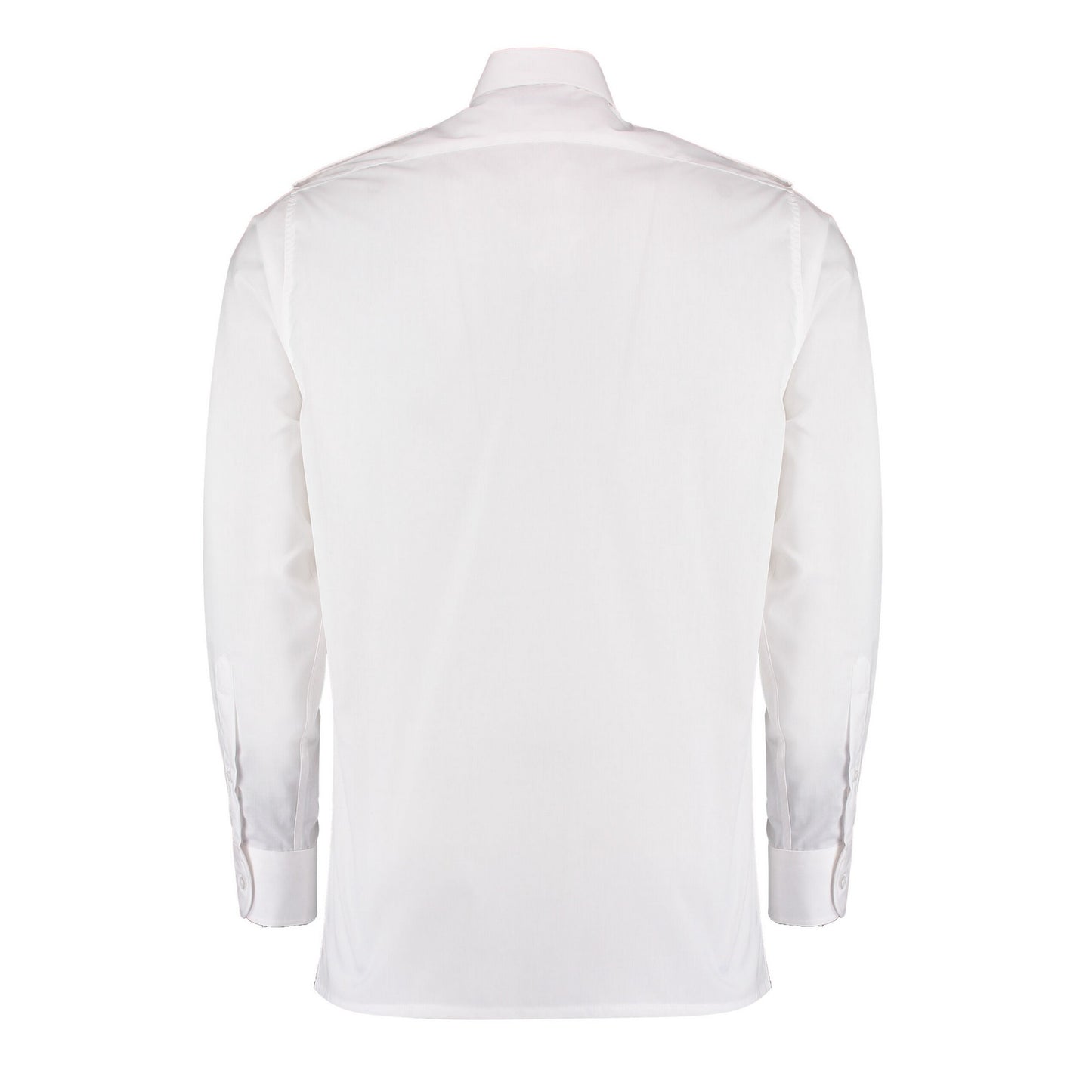White - Back - Kustom Kit Mens Tailored Long-Sleeved Pilot Shirt