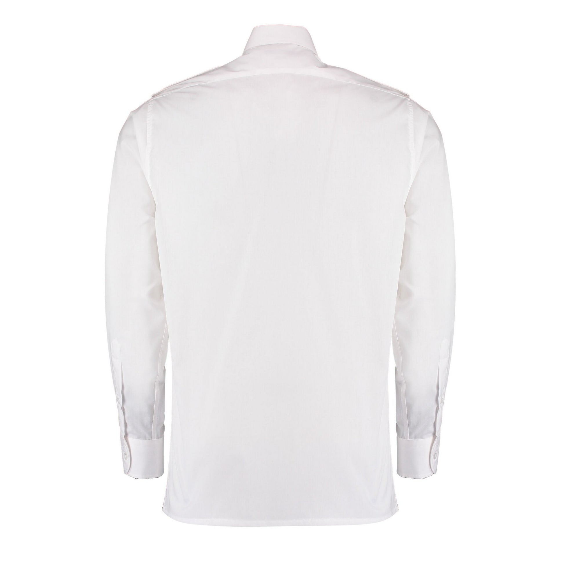 White - Back - Kustom Kit Mens Tailored Long-Sleeved Pilot Shirt