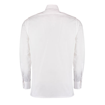 White - Back - Kustom Kit Mens Tailored Long-Sleeved Pilot Shirt