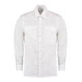 White - Front - Kustom Kit Mens Tailored Long-Sleeved Pilot Shirt