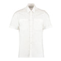 White - Front - Kustom Kit Mens Tailored Short-Sleeved Pilot Shirt