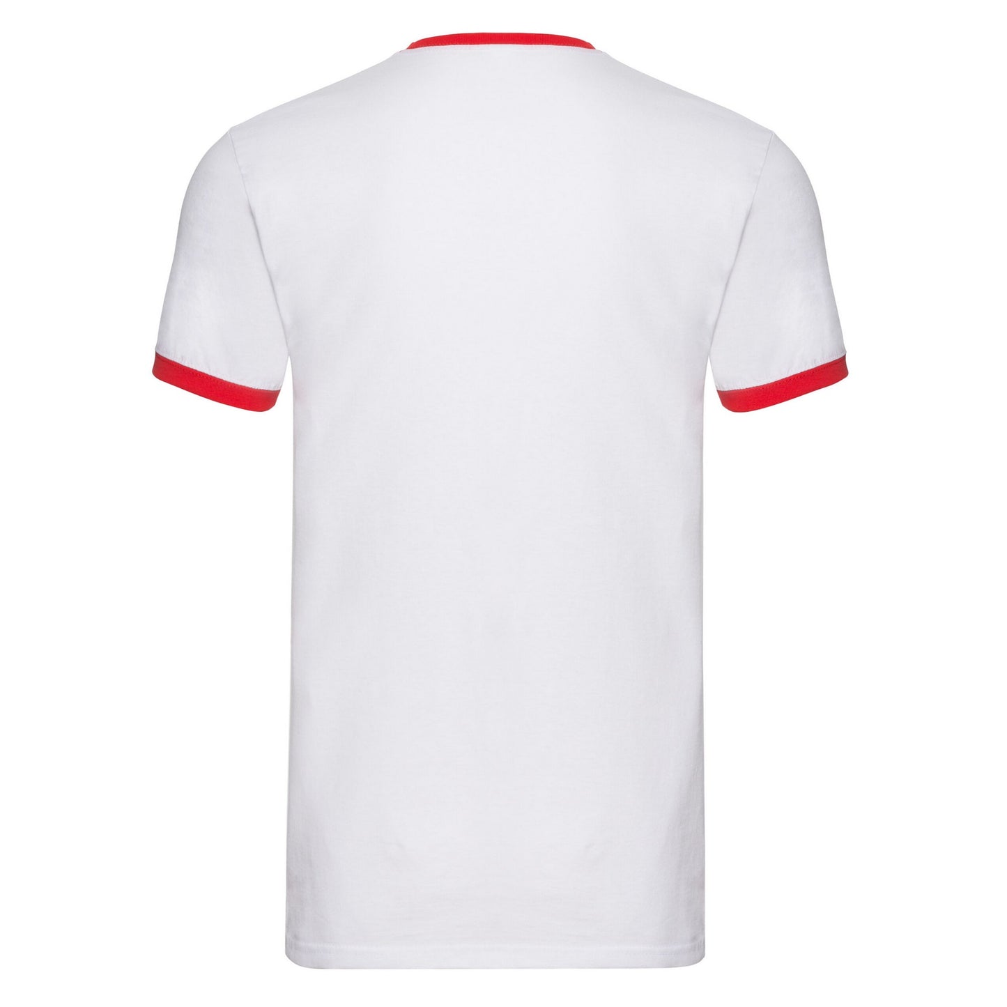 White-Red - Back - Fruit Of The Loom Mens Ringer T-Shirt