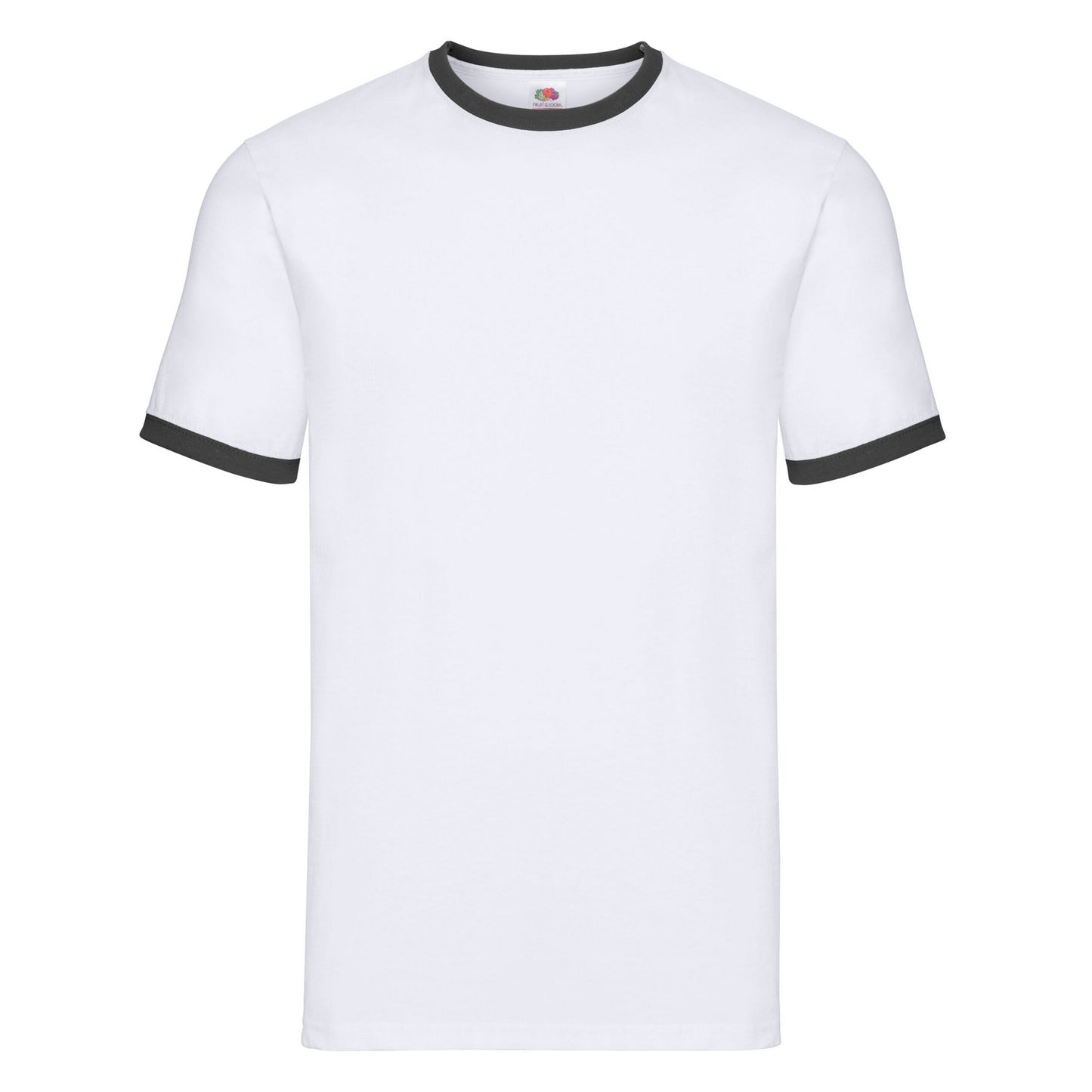 White-Black - Front - Fruit Of The Loom Mens Ringer T-Shirt