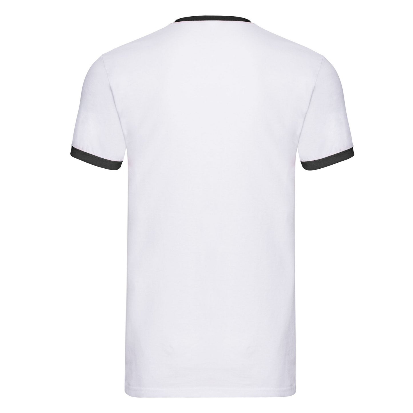 White-Black - Back - Fruit Of The Loom Mens Ringer T-Shirt