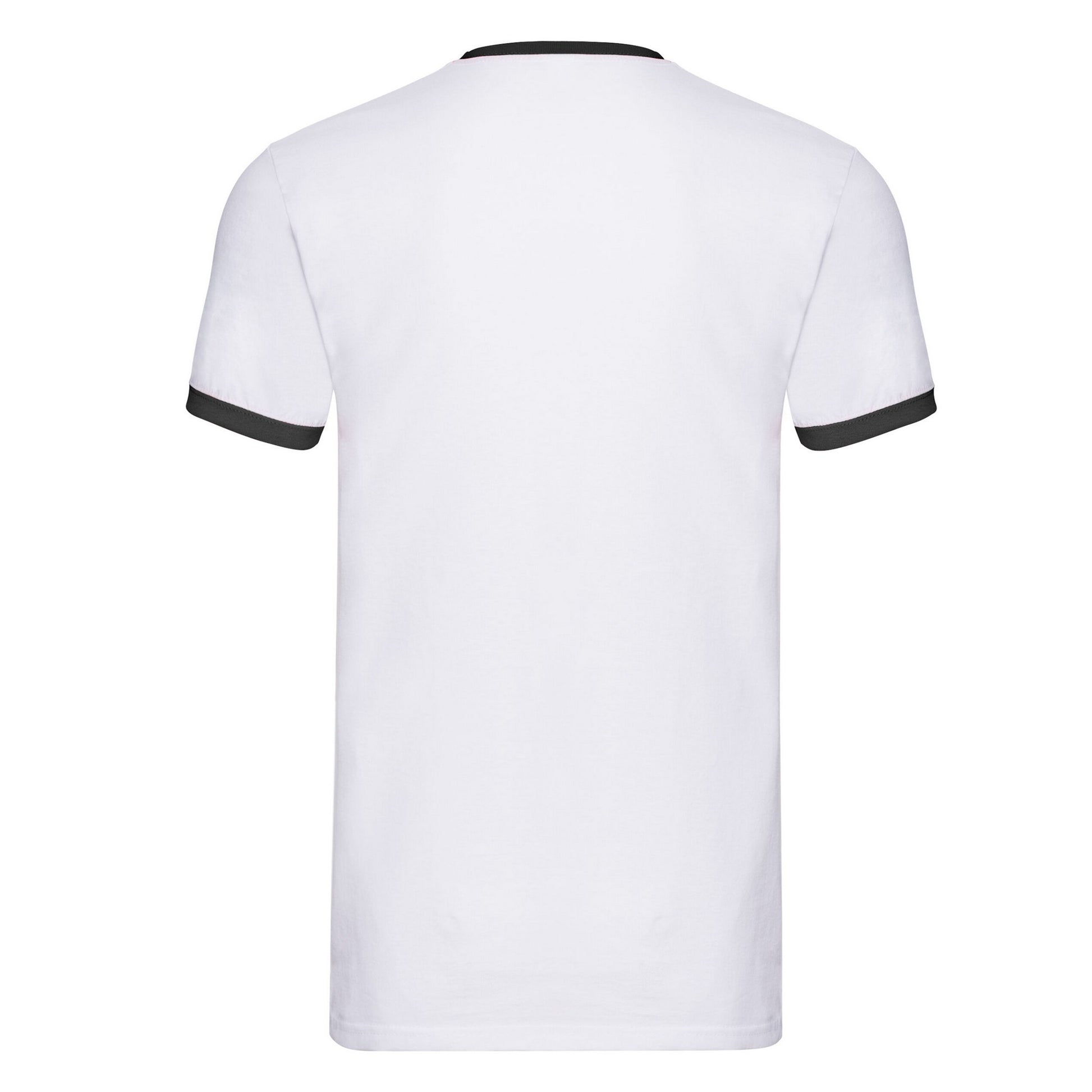 White-Black - Back - Fruit Of The Loom Mens Ringer T-Shirt