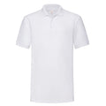 White - Front - Fruit of the Loom Mens Plain Heavyweight Polo Shirt