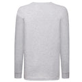 Grey - Back - Fruit of the Loom Childrens-Kids Valueweight Heather Long-Sleeved T-Shirt
