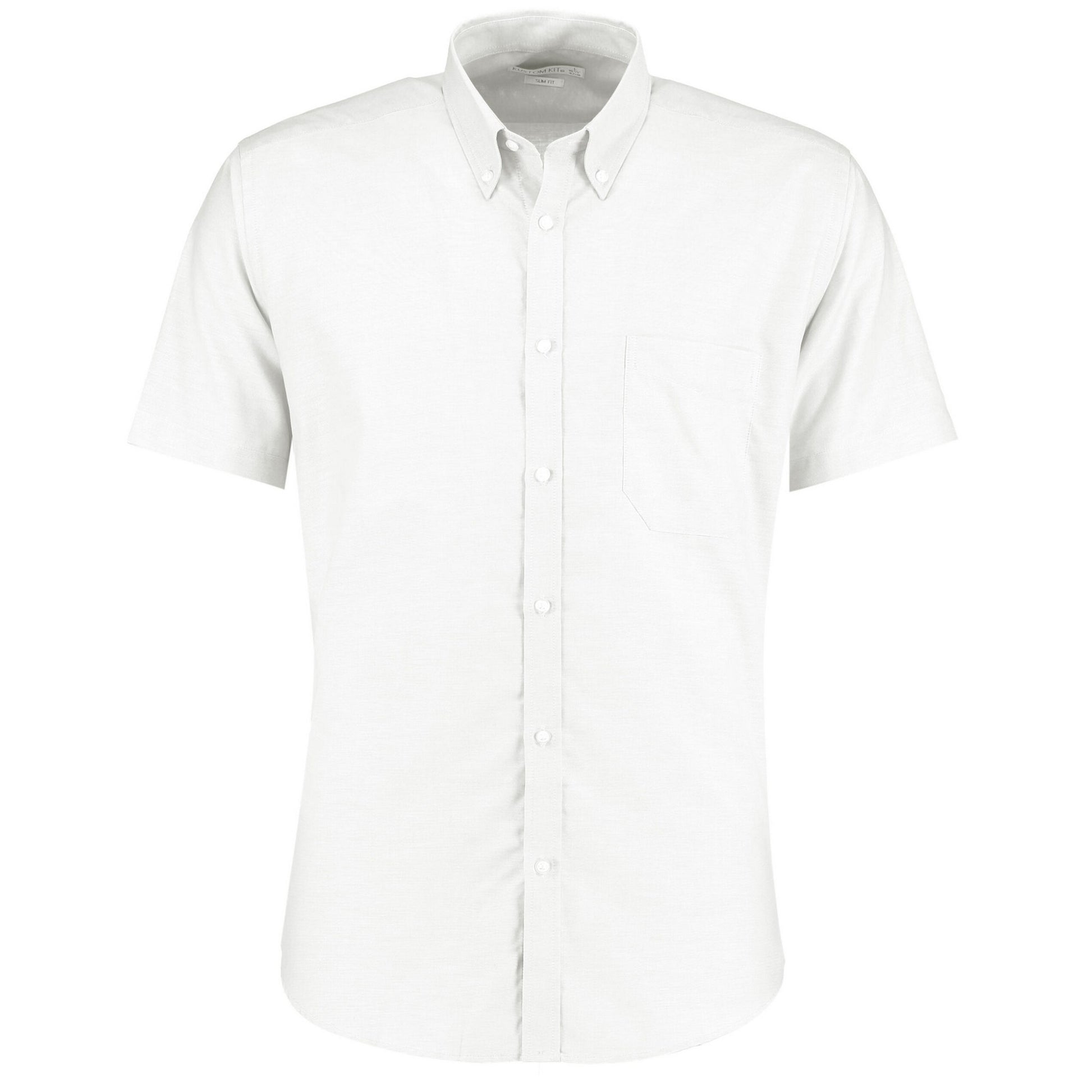 White - Front - Kustom Kit Mens Workwear Oxford Slim Shirt