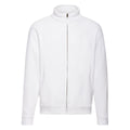 White - Front - Fruit of the Loom Mens Classic Plain Sweat Jacket