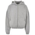 Heather Grey - Front - Build Your Brand Mens 90s Full Zip Hoodie