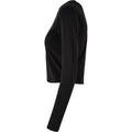 Black - Side - Build Your Brand Womens-Ladies Long-Sleeved Crop Top