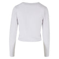 White - Back - Build Your Brand Womens-Ladies Long-Sleeved Crop Top