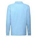 Sky Blue - Back - Fruit of the Loom Childrens-Kids Long-Sleeved Polo Shirt