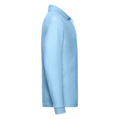 Sky Blue - Side - Fruit of the Loom Childrens-Kids Long-Sleeved Polo Shirt