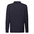 Deep Navy - Back - Fruit of the Loom Childrens-Kids Long-Sleeved Polo Shirt