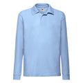 Sky Blue - Front - Fruit of the Loom Childrens-Kids Long-Sleeved Polo Shirt