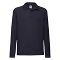 Deep Navy - Front - Fruit of the Loom Childrens-Kids Long-Sleeved Polo Shirt