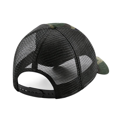 Jungle Green - Back - Beechfield Camo Snapback Trucker Cap