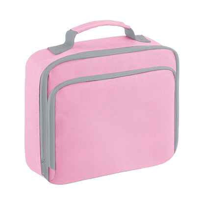 Classic Pink - Front - Quadra Lunch Plain Cooler Bag