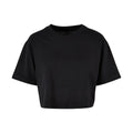 Black - Front - Build Your Brand Womens-Ladies Oversized Short-Sleeved Crop Top