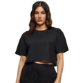 Black - Back - Build Your Brand Womens-Ladies Oversized Short-Sleeved Crop Top