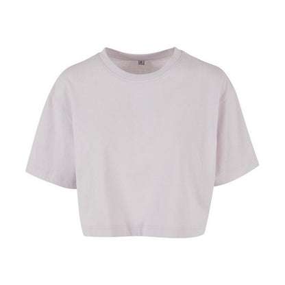 Soft Lilac - Front - Build Your Brand Womens-Ladies Oversized Short-Sleeved Crop Top