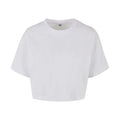 White - Front - Build Your Brand Womens-Ladies Oversized Short-Sleeved Crop Top