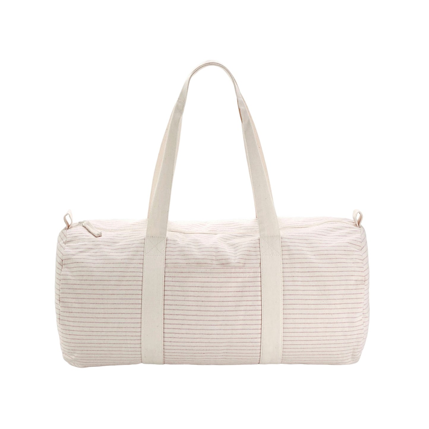 Red - Front - Westford Mill Striped Organic Cotton Duffle Bag