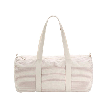 Red - Front - Westford Mill Striped Organic Cotton Duffle Bag