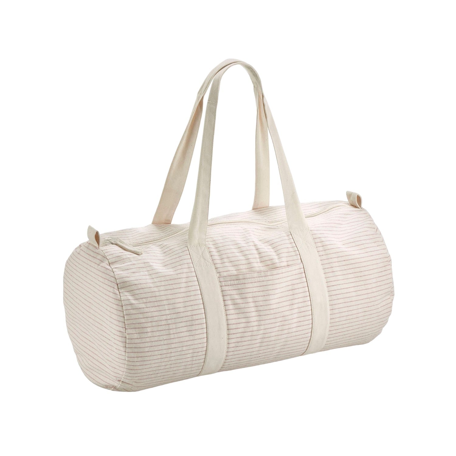 Red - Back - Westford Mill Striped Organic Cotton Duffle Bag