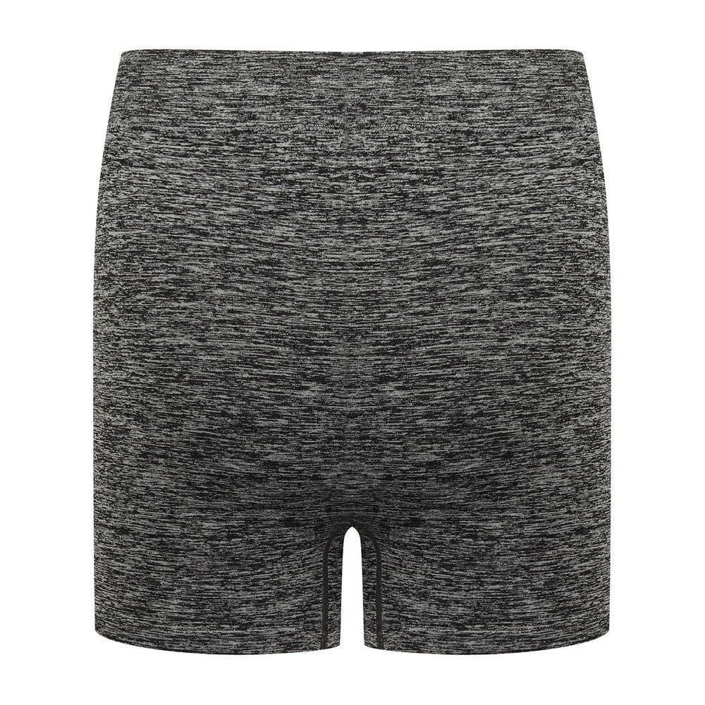 Dark Grey Marl - Back - Tombo Womens-Ladies Melange Seamless Shorts