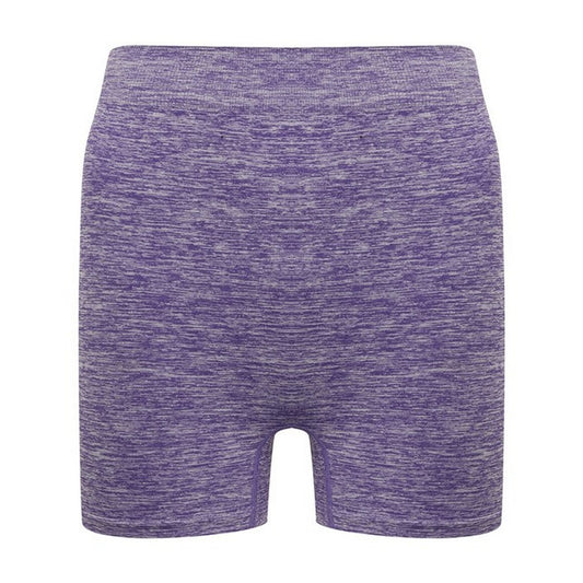 Purple Marl - Front - Tombo Womens-Ladies Melange Seamless Shorts