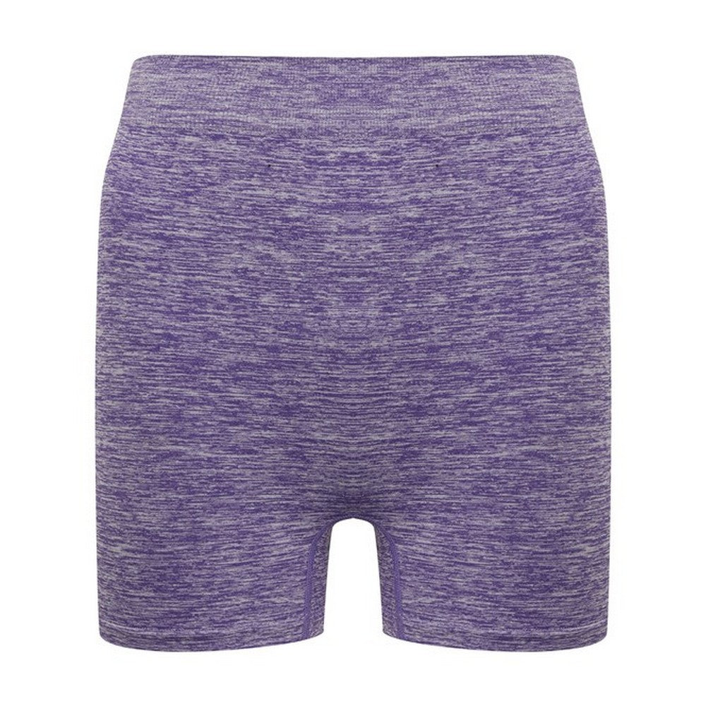 Purple Marl - Front - Tombo Womens-Ladies Melange Seamless Shorts