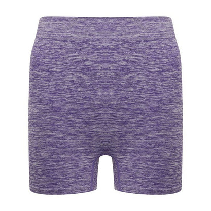 Purple Marl - Front - Tombo Womens-Ladies Melange Seamless Shorts