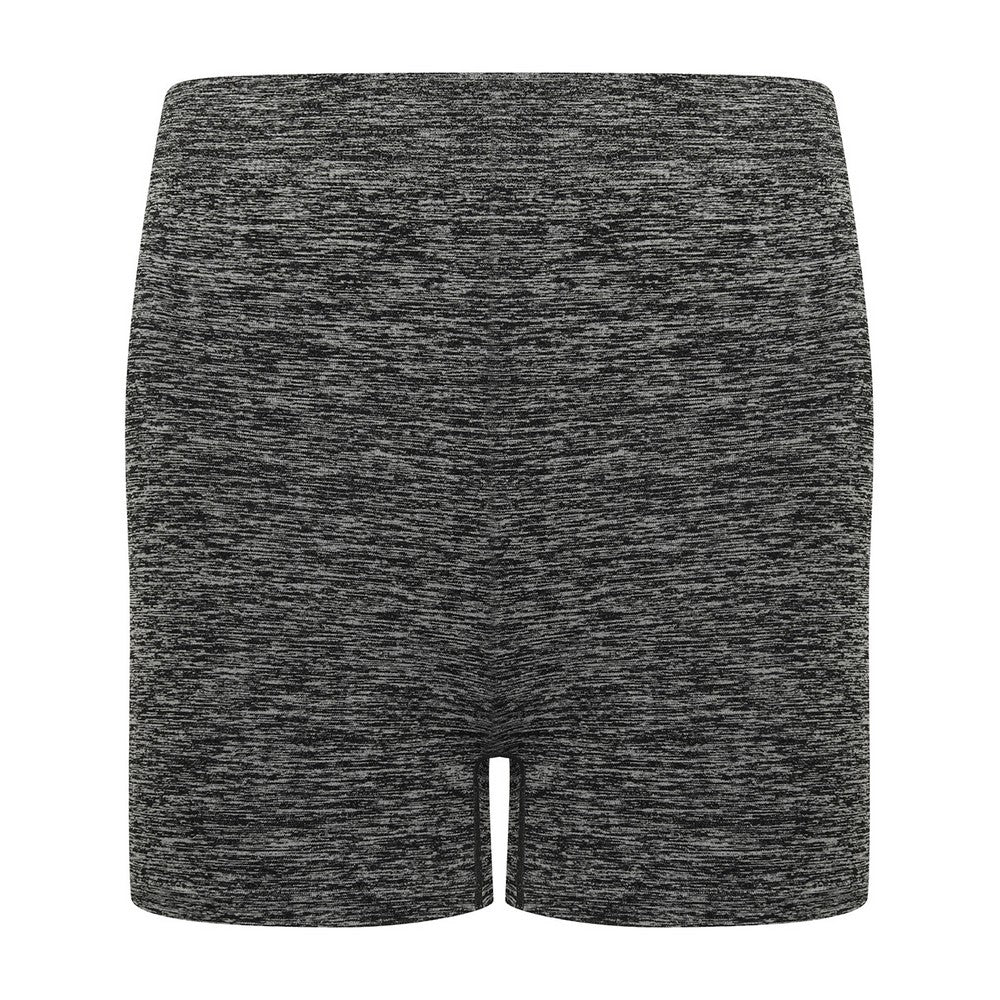 Dark Grey Marl - Front - Tombo Womens-Ladies Melange Seamless Shorts